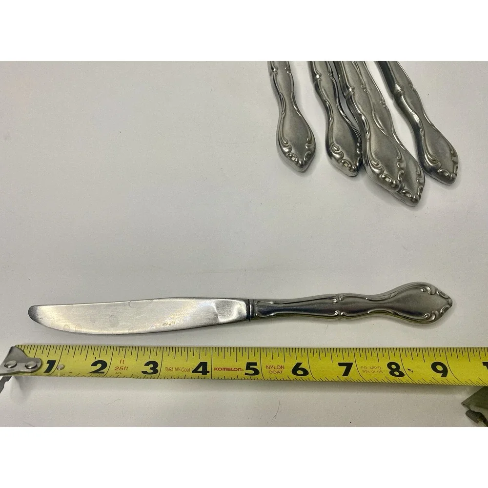 6 Dinner Knives Oneida CANTATA GLOSSY Stainless Flatware 9